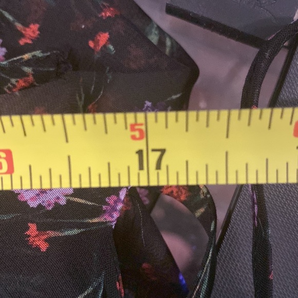 FREE PEOPLE / J.O.A. - sheer floral ties jumpsuit w top/shorts lining, zip - L - Picture 7 of 16